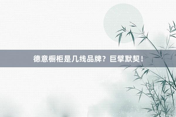 德意橱柜是几线品牌？巨擘默契！